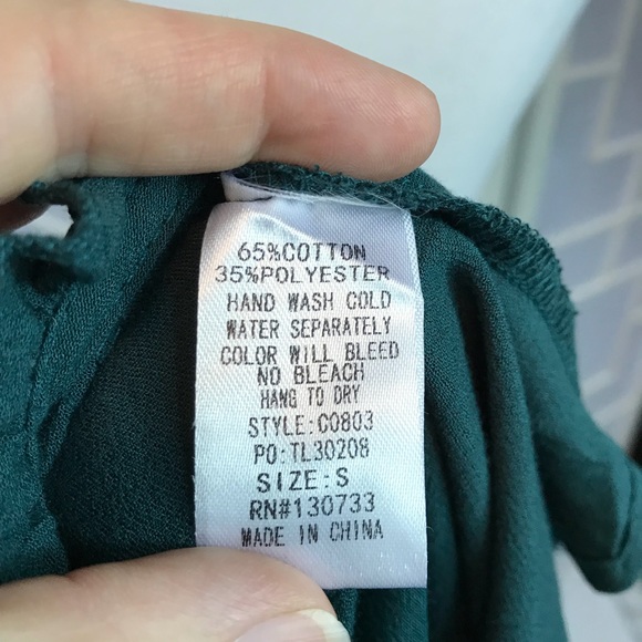 Umgee S L ONLY floral Embroidered bell sleeve dress dark teal - Picture 8 of 8